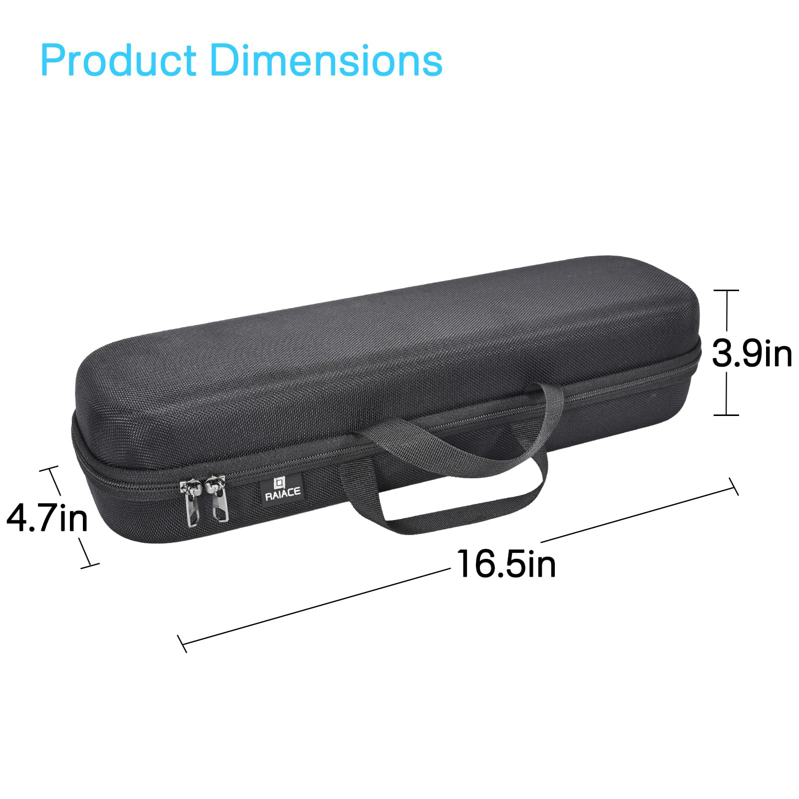 RAIACE Hard Carrying Case Compatible with dyson airstrait straightener, Travel Storage Bag. (for sale is case only) - Black