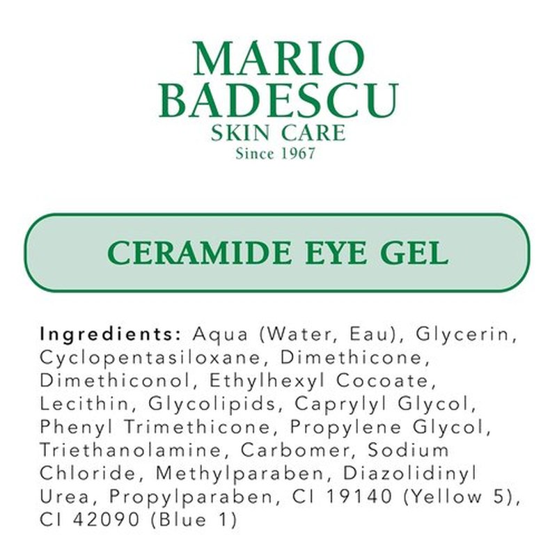 Mario Badescu Ceramide Eye Gel - Oil-Free Formula That Tightens & Smoothes | 0.5 Ounce for All Skin Types