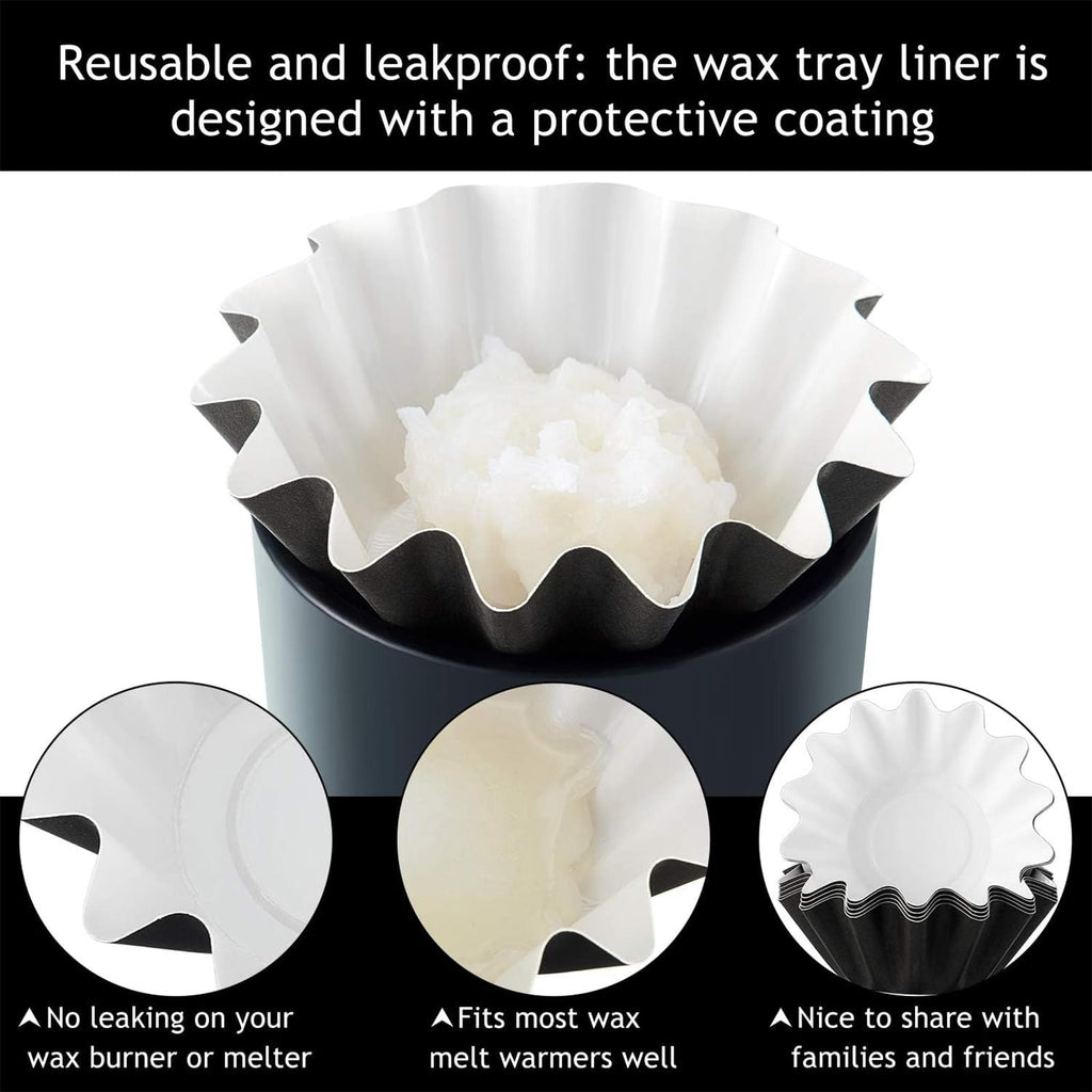 Boao Wax Melt Liners Reusable Leakproof for Any Wax Cubes Waxes Warmer Containers Cups for Scented Candle Plug in Warmers Electric Waxes Melters Burner(Black,150 Pieces)
