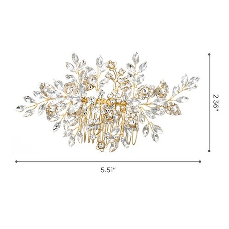 SWEETV Rhinestone Wedding Hair Comb Crystal Hair Pieces Bridal Side Combs Elegant Bride Hair Accessories Wedding Hair Clip for Women Girls Bridesmaid