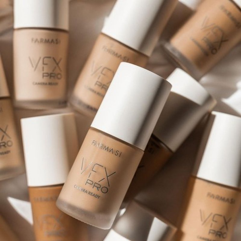 FARMASi VFX Pro Camera-Ready Liquid Foundation, Full Coverage Matte Finish, Lightweight Long-Wear, Oil-Free with Pore-Refining Sea-Water Formula, Non-Oxidizing Finish, 1 Fl Oz, 03 Medium Ivory