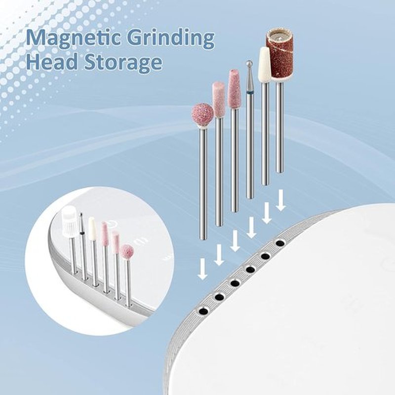 Madenia Professional Nail Drill Machine - 35,000 RPM Electric Efile Kit for Acrylic Nails | Compact Touch Screen Design, Blue