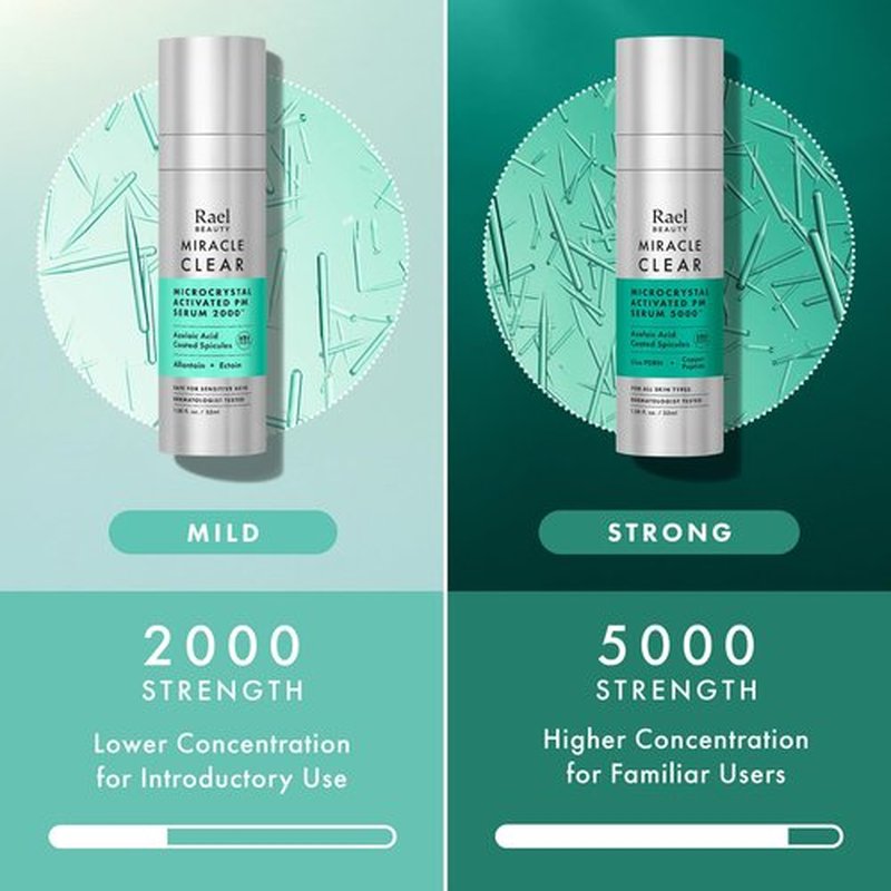 Rael Microcrystal Serum, Miracle Clear PM 5000 – Azelaic Acid and Cica PDRN Serum for Face, Pore Minimizer, Hydration, Korean Skin Care (1.08 fl oz)