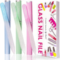 CANVALITE Glass Nail Files for Natural Nails Glass Fingernail File with Case Double Sided 180/320 Grit, Stocking Stuffers for Women Girls, Pack of 3