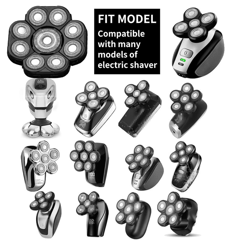 9 Blades Head Shaver Men's Electric Shaver Replacement Heads Universal Replacement Blade Head Electric Razor for Men