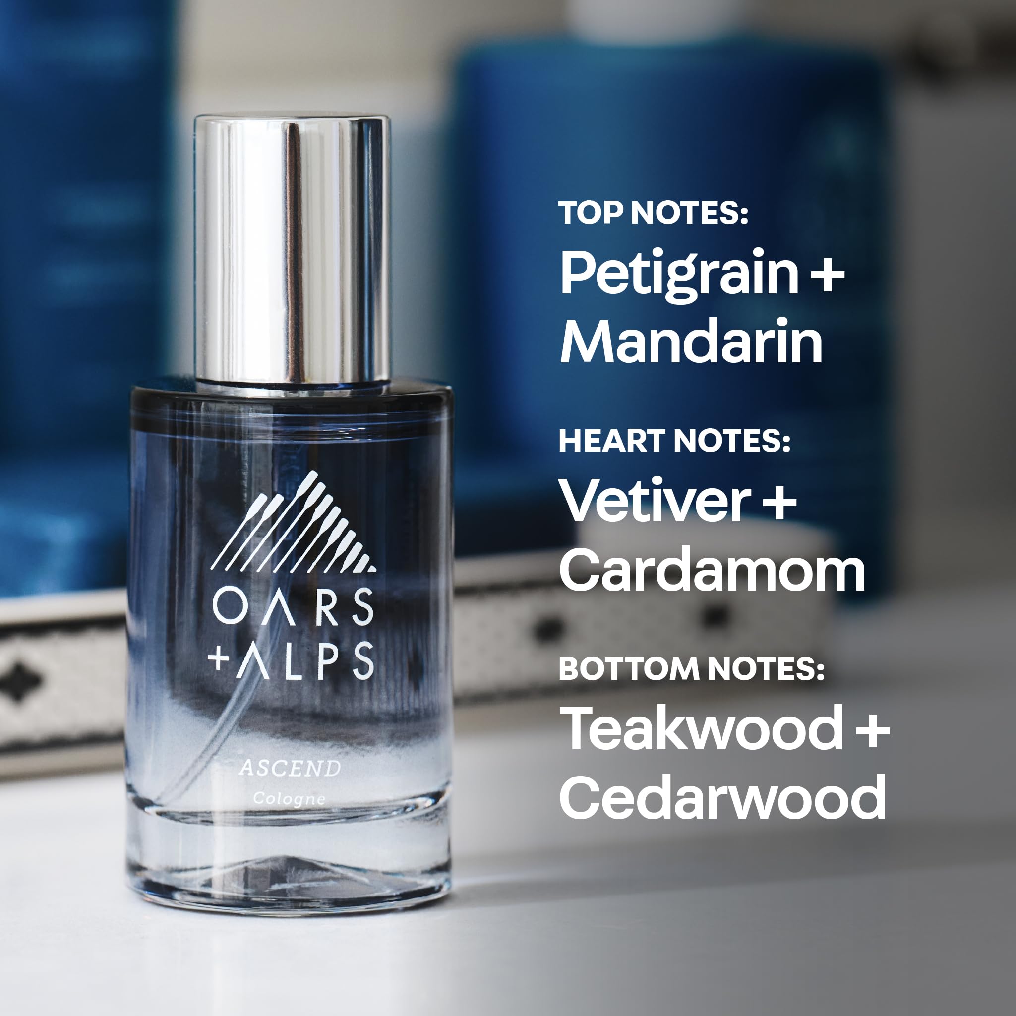 Oars + Alps Ascend Mens Cologne and Body Spray, Travel Size Cologne for Men Body Spray, Warm Fragrance, Scented with Mandarin, Teakwood Cedarwood & Warm Cardamom, Blends Refreshing, 1oz