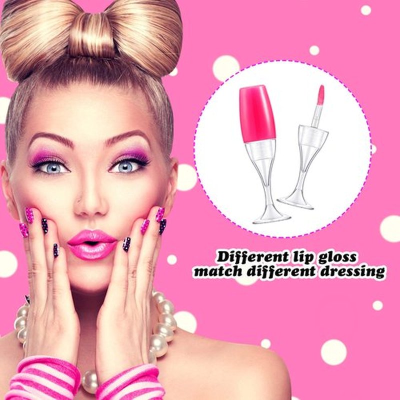 Maitys 20 Pcs 8 Ml/ 0.27 oz Lip Gloss Tubes Mini Wineglass Shaped Empty Lip Gloss Tube Lip Balm Containers Mini Refillable Bottles Lip Glaze Container with 2 Pieces Funnels for Women(Transparent)