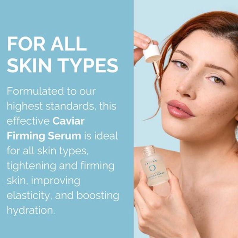 Noche Y Dia Caviar Intense Firming Serum - Anti Aging Face Serum with Vitamin E - Firm & Lift Skin - Targets Fine Lines & Wrinkles - 20mL (.67 fl oz)
