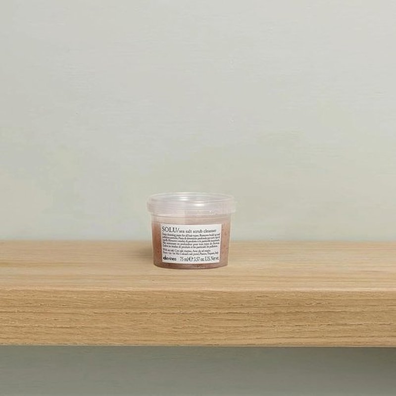 Davines SOLU Sea Salt Scrub Cleanser - Gently Removes Residues for Normal to Heavily-Styled Hair | Travel Size 2.54 Fl Oz