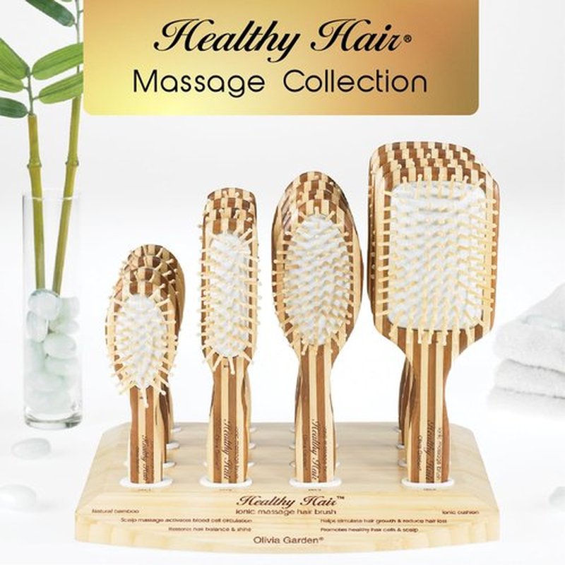 Olivia Garden Eco-Friendly Bamboo Ionic Massage Hair Brush - Large Paddle Design for Healthy Hair
