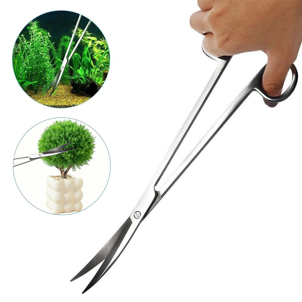 Carefree Fish 7IN1 Aquarium Cleaning Tools Long Handle Adjustable Length 18~24Inch Fish Tank Cleaner Kit Algae Scraper Scrubber Brushes Set Plant Scissor Long Tweezer