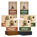 Dr. Squatch Manly Soap and Deodorant Variety Pack - Handmade with Organic Oils, Aluminum-Free - Wood Barrel Bourbon and Pine Tar - Natural Men's Care Bundle
