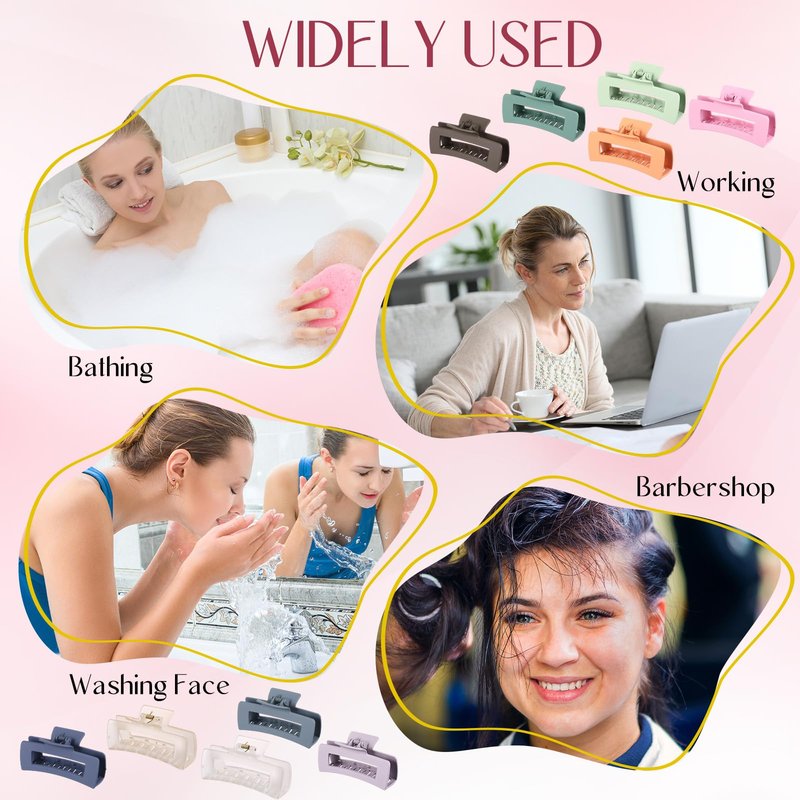 XunYee 100 Pcs Hair Claw Clips Bulk Large Square Jaw Headwear Clips Set for Women Nonslip Rectangle Hair Accessories Clip for Girl Women Gifts Beauty(4.1'',Mixing Colors)