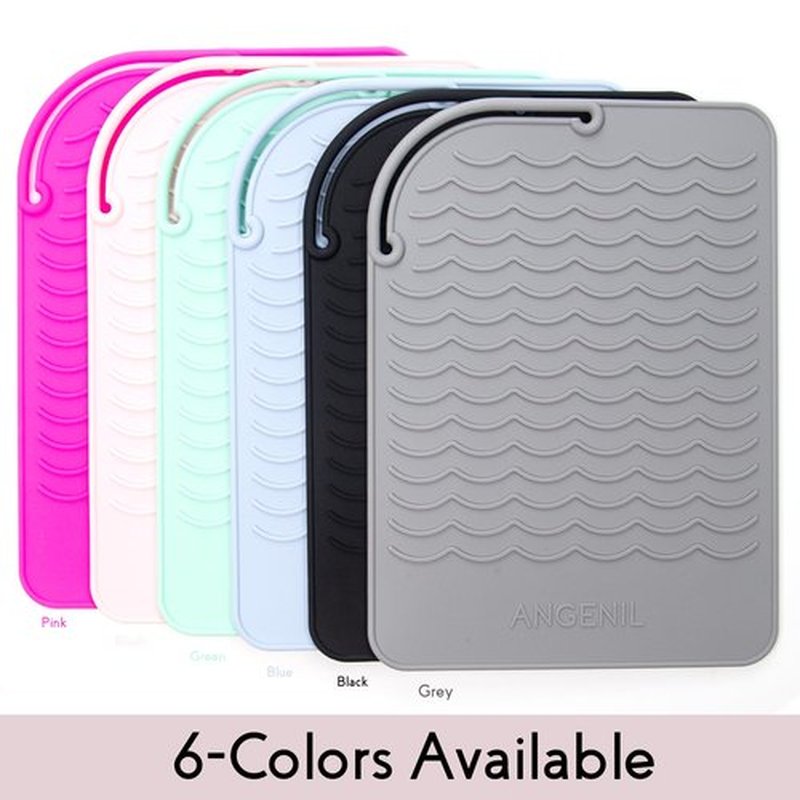 ANGENIL Flat Iron Silicone Mat and Travel Case for Hair Tools - Heat Resistant Mat, Straightener Pad, and Curling Iron Sleeve (9" x 6.5")
