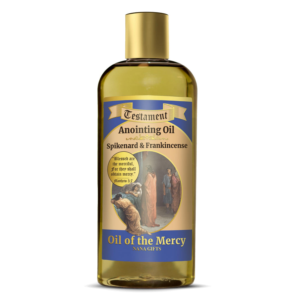 Nana Gifts Testament Anointing Oil, Spikenard and Frankincense, Oil of the Mercy, Excellent value large bottle size 8.45 fl.oz | 250 ml