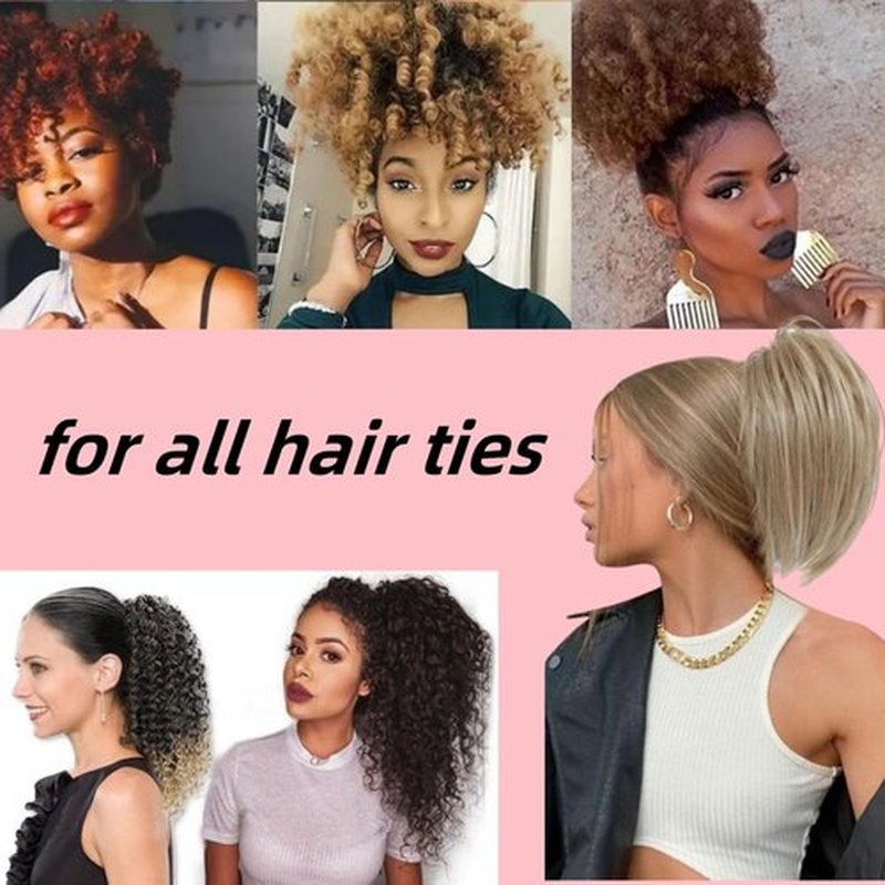 Skiennix Satin Hair Ties - Adjustable Scrunchies for Thick Curly Hair | No Damage Accessories (Black)