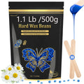 Honey Painless Wax Beads for Sensitive Skin - 1LB for Bikini, Eyebrow, and Facial Hair Removal at Home with 20 Spatulas for Women and Men