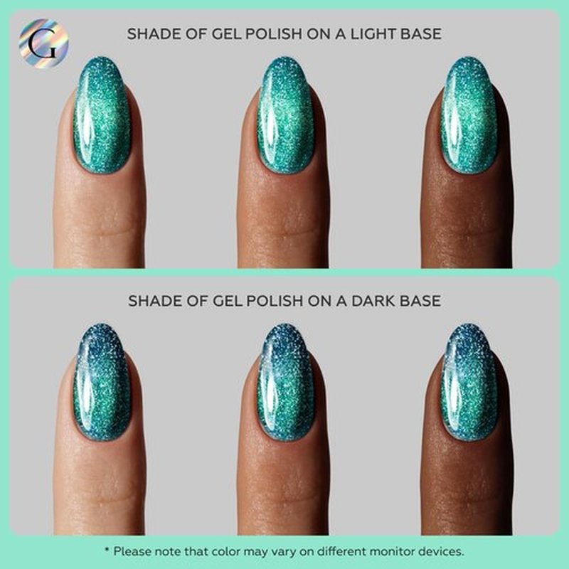 GLOSS Cat Eye Gel Nail Polish | Teal 15ml Hema-Free Holographic Glitter gel Varnish, Shimmering Emerald Magnetic Nail Polish, Art Manicure DIY Home, Gifts for Woman