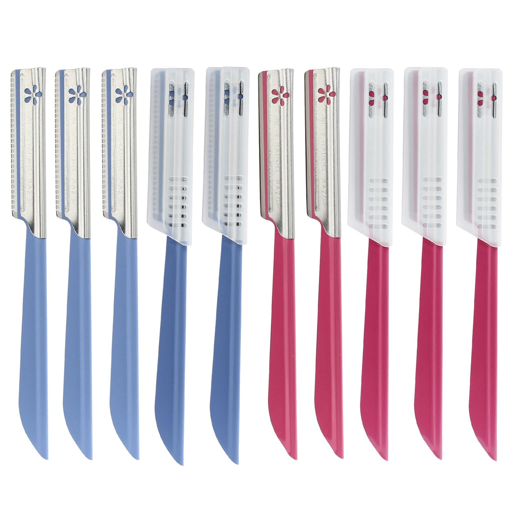 Coufce 10 pcs Red and Blue Eyebrow Trimmer Women