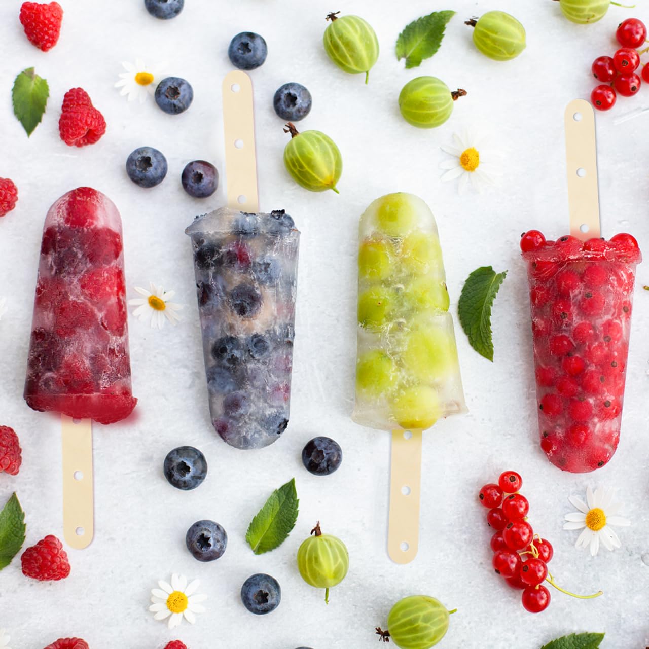 Housoutil Wooden Sticks with Holes 5.90 Inch Craft Ice Pop Sticks Pre-Drilled Ice Cream Sticks for Cake Pops Treats DIY Craft Projects