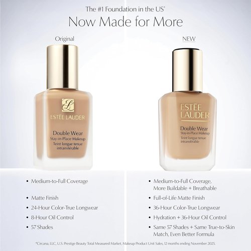 Estée Lauder Double Wear Foundation - Long-Lasting Matte Finish Makeup, 1 Fl Oz