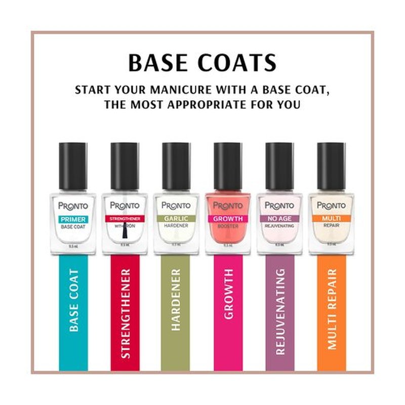 Pronto Nail Strengthener and Base Coat with Iron – Nail Polish Hardener