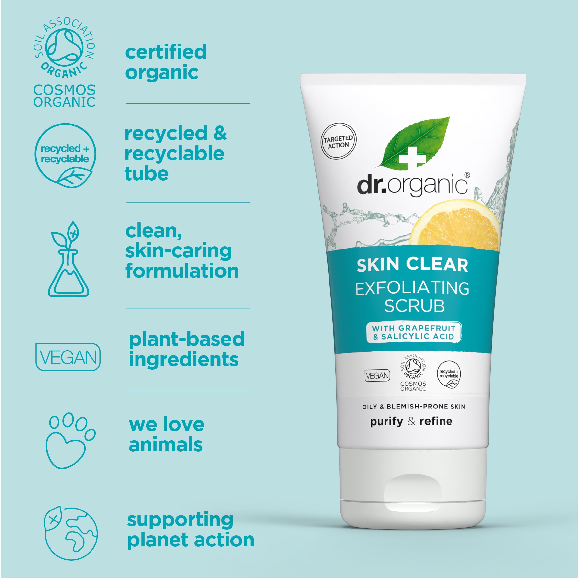 Dr Organic SkinClear Exfoliating Face Scrub 150ml