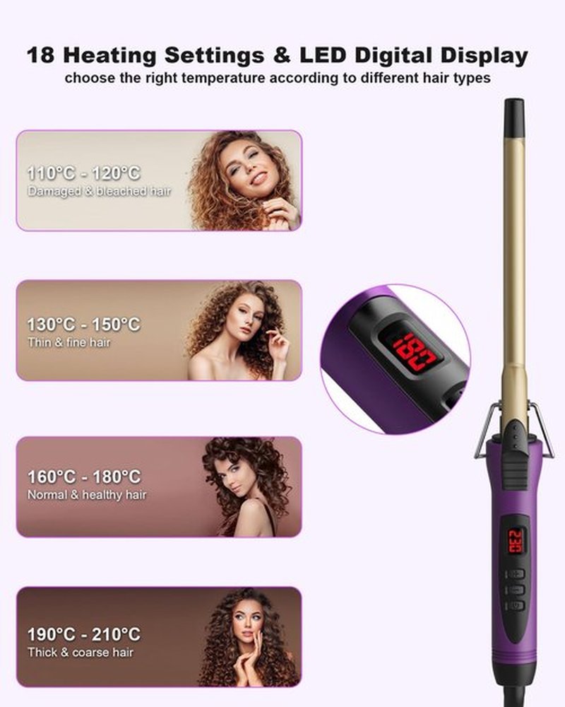 MELYDO 1/2 Inch Small Curling Iron Wand for Short & Long Hair, Half Inch Curling Wand Ceramic Small Barrel Curling Iron Tiny Curling Wand with Adjustable Temperature, Include Heat Resistant Glove