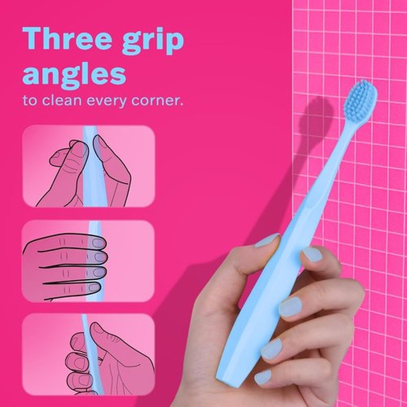 Max Extra Soft Toothbrush - Gentle Bristles for Sensitive Gums | Ergonomic Grip, BPA Free, 4 Pack, Sky Blue