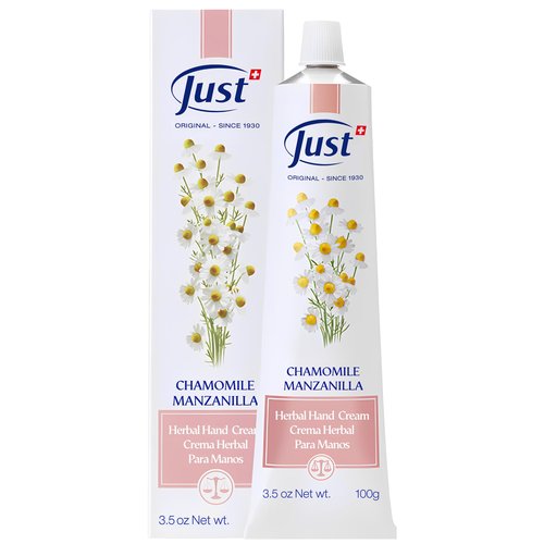 SwissJust Chamomile Hand Cream 100ml, Protecting Cream that Concentrates the Comforting & Relaxing Properties of Chamomile. Strengthens the skin, Provides Elasticity & Restores Anti Aging Hand Cream