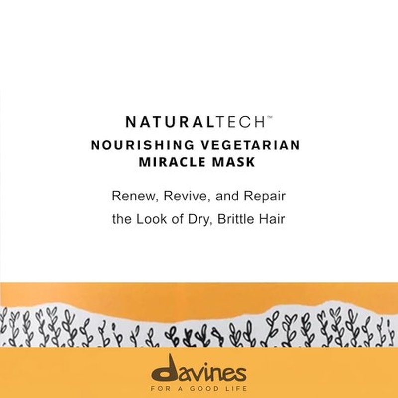 Davines Naturaltech Nourishing Miracle Mask - Hydrating & Restructuring for Dry Hair | 8.45 Fl Oz