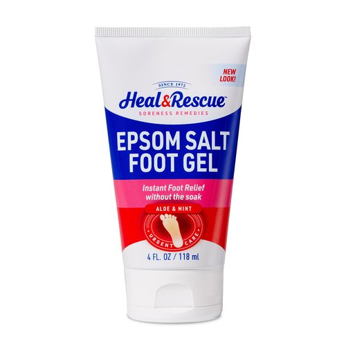 Heal&Rescue Epsom Salt Foot Gel, 4 Ounce, Soothing Relief for Painful, Tired, Aching Feet, Ditch the Foot Bath for Instant Relief