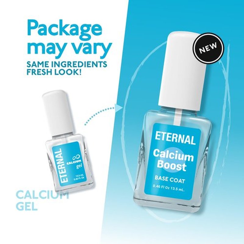 Eternal Calcium Gel Nail Builder - 13.5mL Base Coat Nail Polish | Clear Nail Polish for Nail Care & Nail Strengthener for Thin Nails and Growth | Fast Dry Nail Hardener & Nail Growth Treatment, 1 Unit