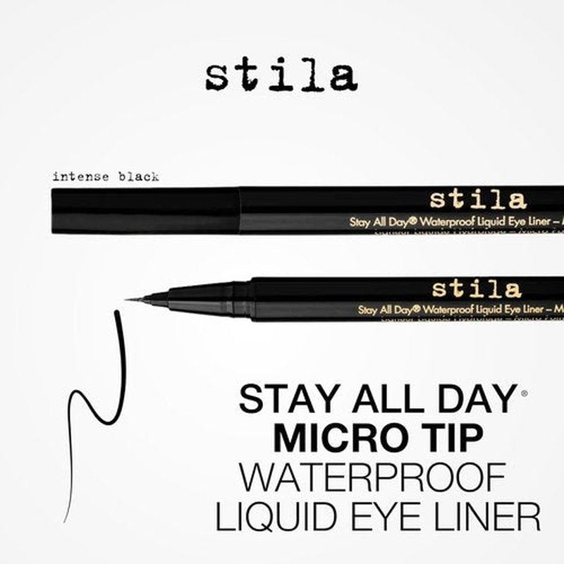 Stila Waterproof Liquid Eyeliner - Stay All Day Formula with Fine Brush Tip | Smudge-Proof, Satin Finish