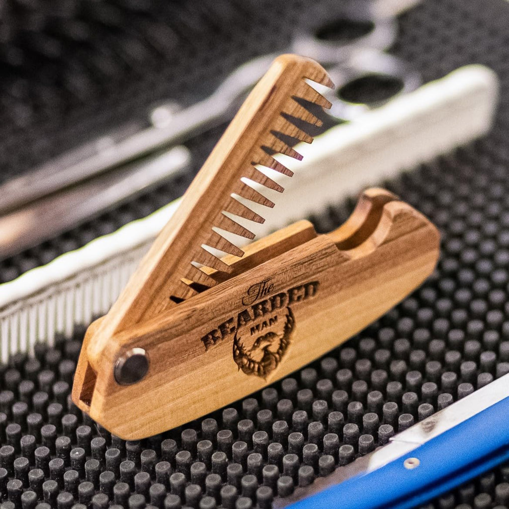 Engraved Wooden Beard Comb for Men (The Bearded Man)