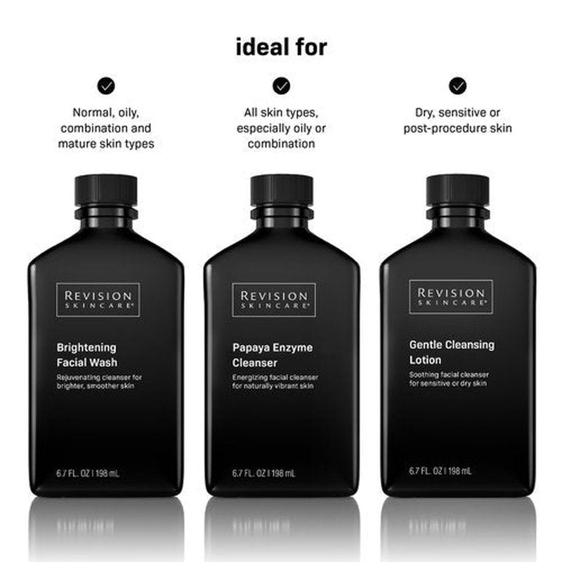 Revision Skincare Brightening Facial Wash, Daily Face Wash for Oily and Combination Skin with Vitamin C, Glycolic Acid, and Salicylic Acid to Brighten, Exfoliate, and Remove Impurities, 3.4 fl oz