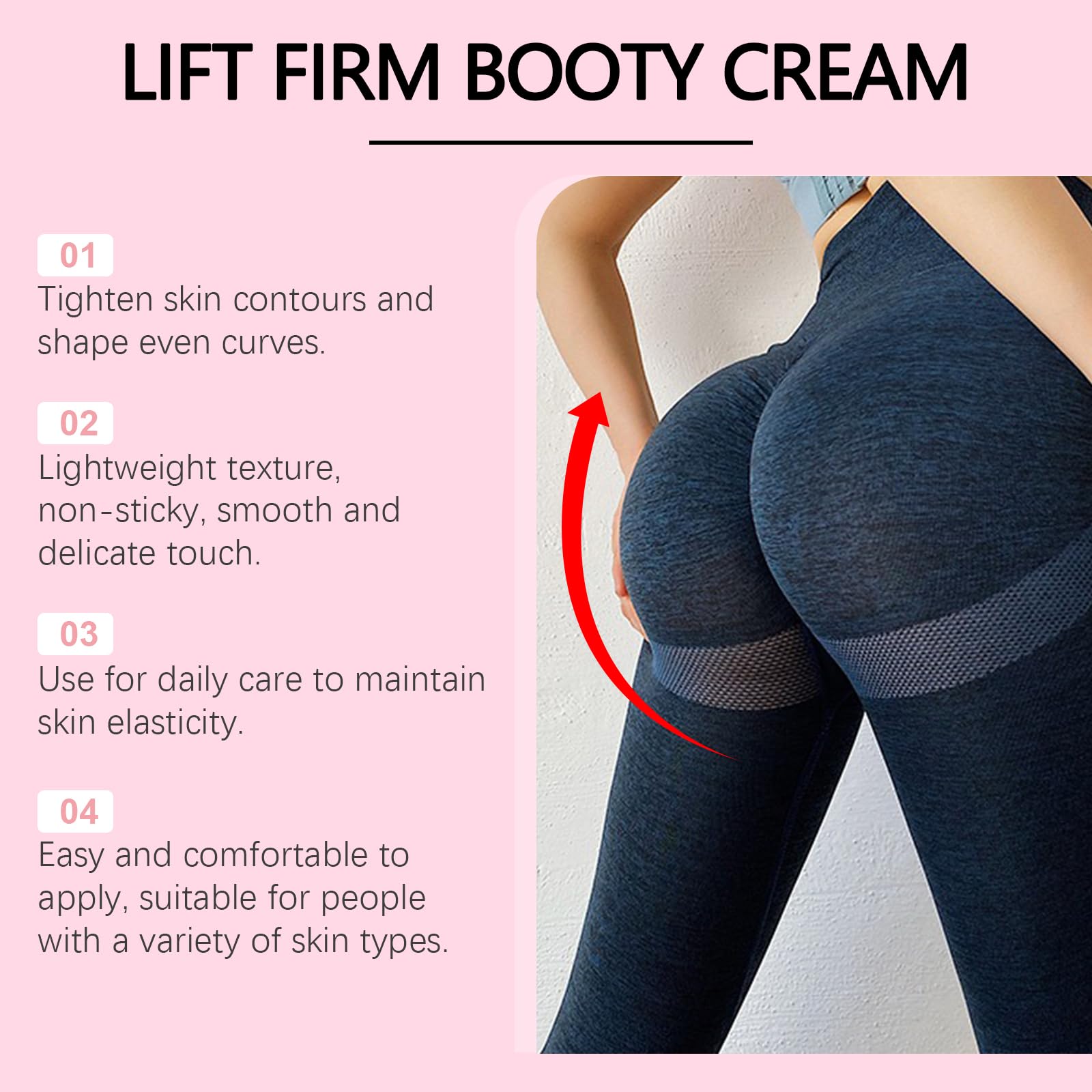 KunMan Butt Tight Lift Cream, Cellulite Cream, Firm and Smooth Booty Skin, Tighten the Leg Skin, Reduce Loose and Crepey, Bum Mask for Booty, Thighs, Belly & Arms 3.38 fl oz