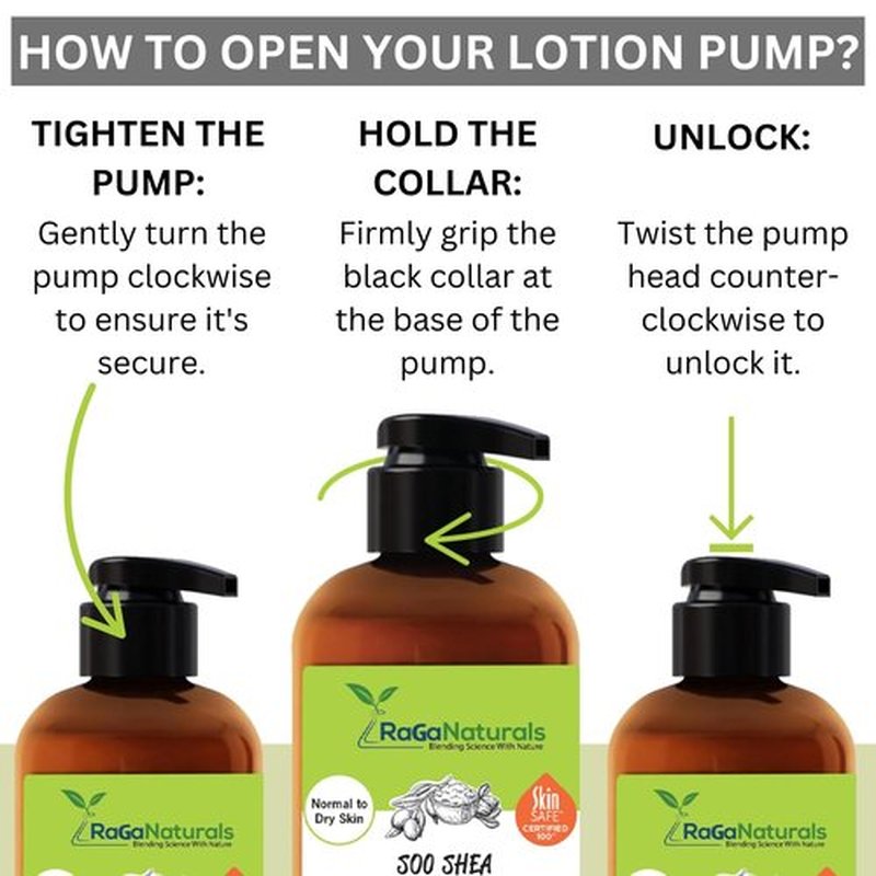 RaGaNaturals Body Lotion - Natural Unscented Hydrating Moisturizer with Shea Butter & Vitamin E - 8 Oz
