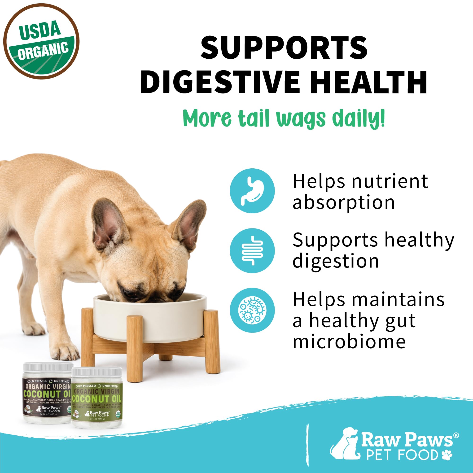 Raw Paws Virgin Organic Coconut Oil for Dogs & Cats (4-oz) - Skin & Coat