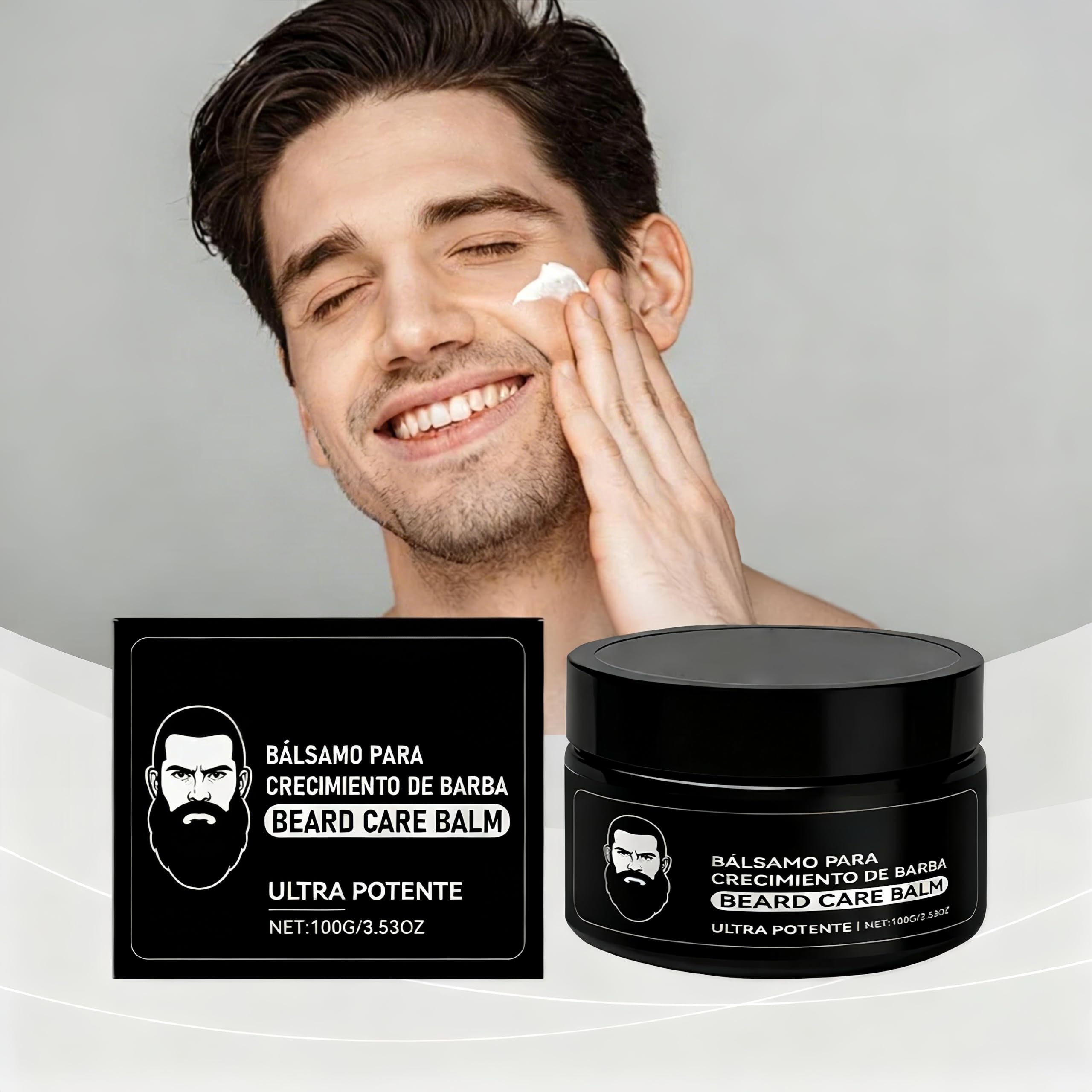 CHHQLZS Estimulante Para Barba, Apolo Cosmetics Para Barba, Ultra Potente Bálsamo de Crecimiento, New De Barba, Stimulating Beard Moisturizes & Strengthens Facial Hair for Men, 100ml / 3.5oz