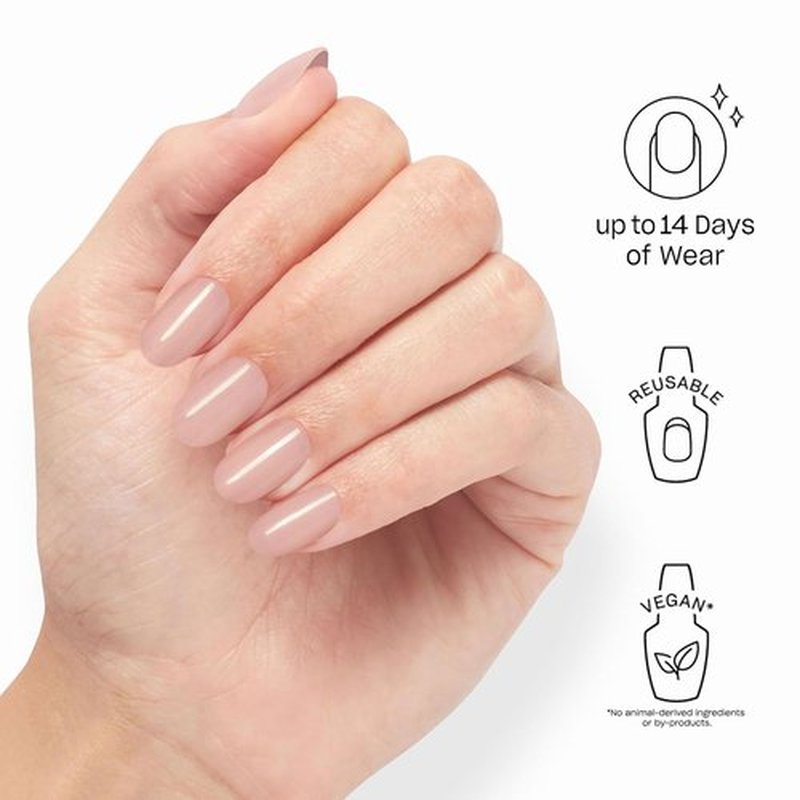 OPI Nail Lacquer & Press-On Nails Bundle - Put It In Neutral | 24 Count Sheer Soft Short Round Nails with Glue