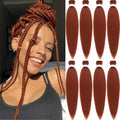Braiding Hair Pre Stretched Ginger Easy Braids 26 Inches 350 Professional Braids Copper Hot Water Setting Synthetic Braiding Hair for Crochet Extensions (8Pcs,#350)