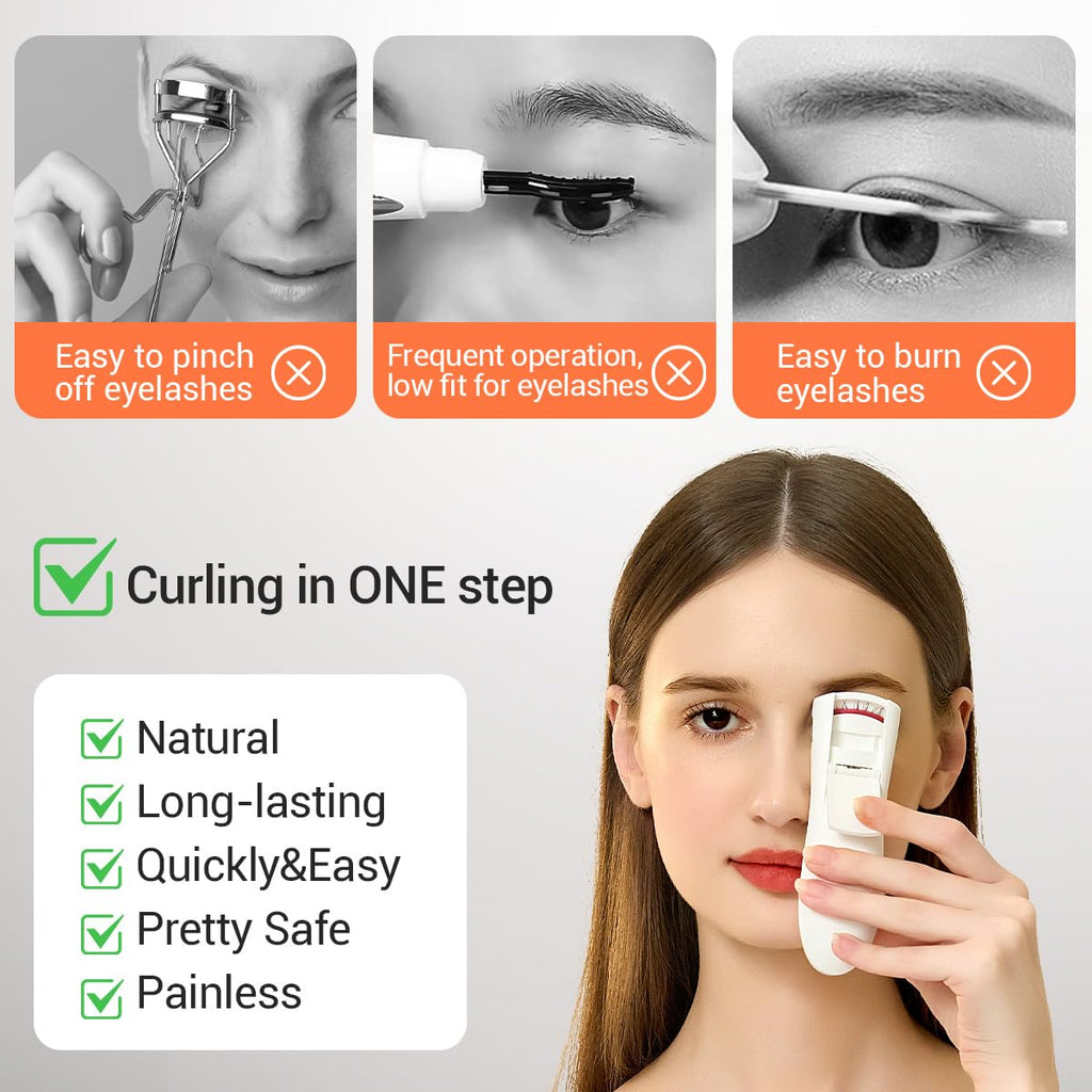 TOUCHBeauty Heated Eyelash Curler,Rechargeable Electric Eyelash Curler with LED Display,3-Level Adjustable Temperature,Rechargeable Natural Curling 24H Long Lasting for Women AG-2316