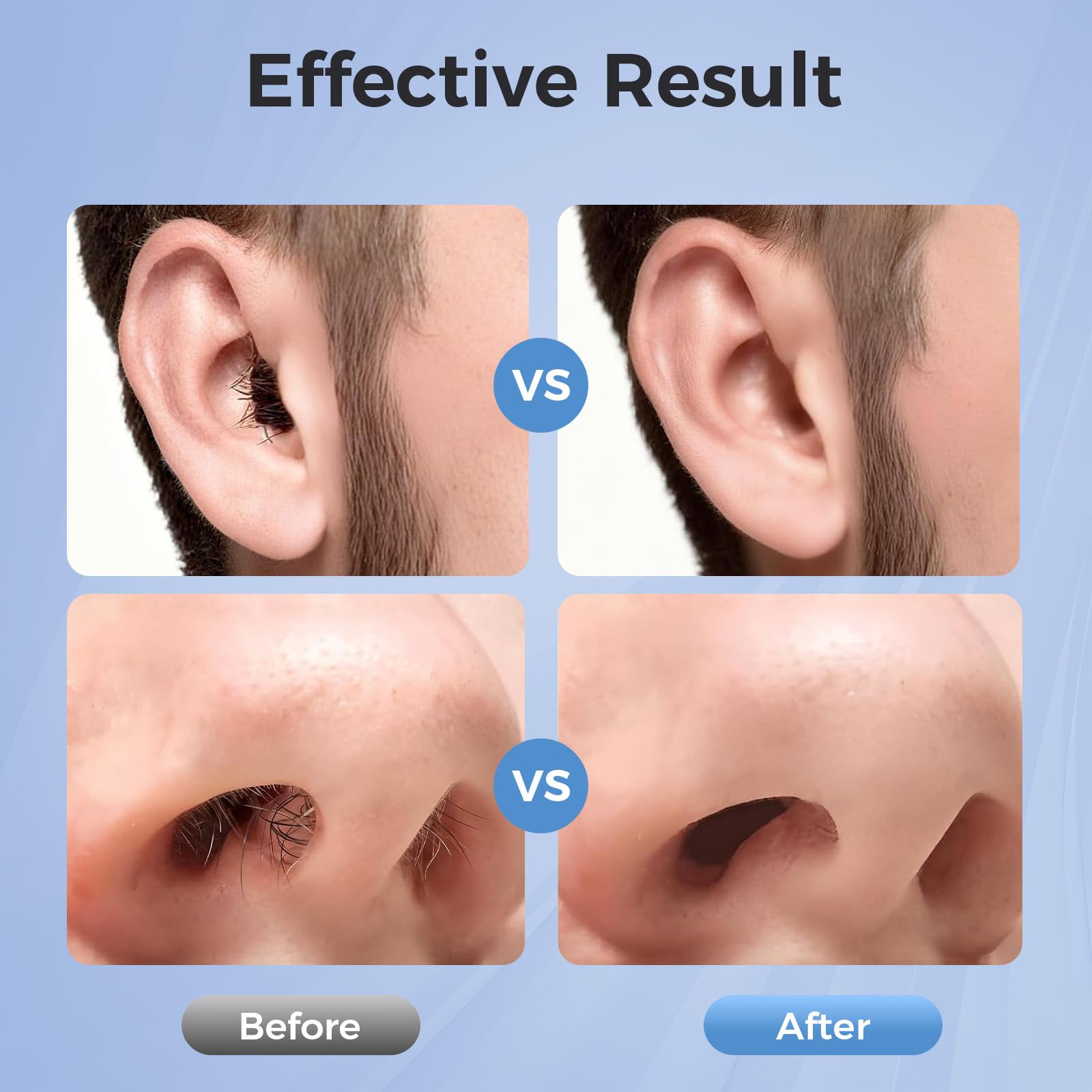 Nose Wax Kit Men: Nose and Ear Hair Removal Kit with Smart Temperature Control & USB C Fast Heating, Nose Hair Wax Kit Includes 100g Hard Wax Beans 20 Sticks & Travel Bag | Lasts up to 7 Weeks 15 Uses