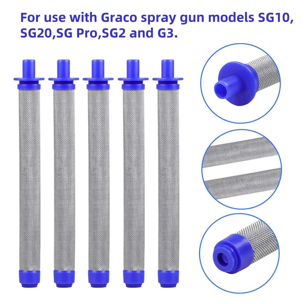 HSKLAADC (8pc) 288749 Spray Gun Filters and (2pc) 288716 Inlet Suction Strainer，fits for Graco SG10, SG20, SG Pro Series Airless Paint Spray Sprayer Replacement Parts