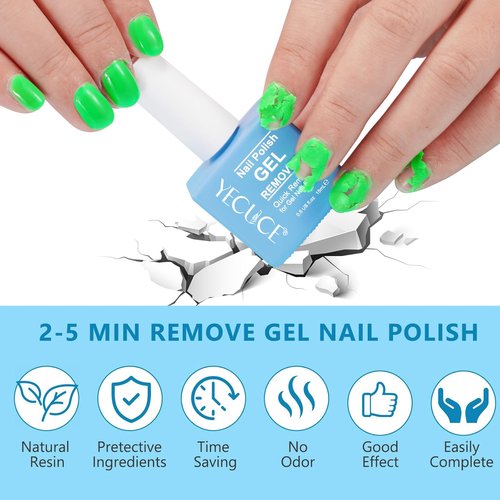 Gel Polish Remover for Nails (3Pack), Nail Polish Remover Tools Quick & Easy Remove Gel Polishs in 3-5 Minutes at Home, Don't Hurt Nails