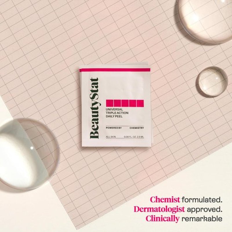 BeautyStat Triple Action Daily Exfoliating Peel Pad - Gentle AHA/BHA Treatment for Uneven Tone & Fine Lines
