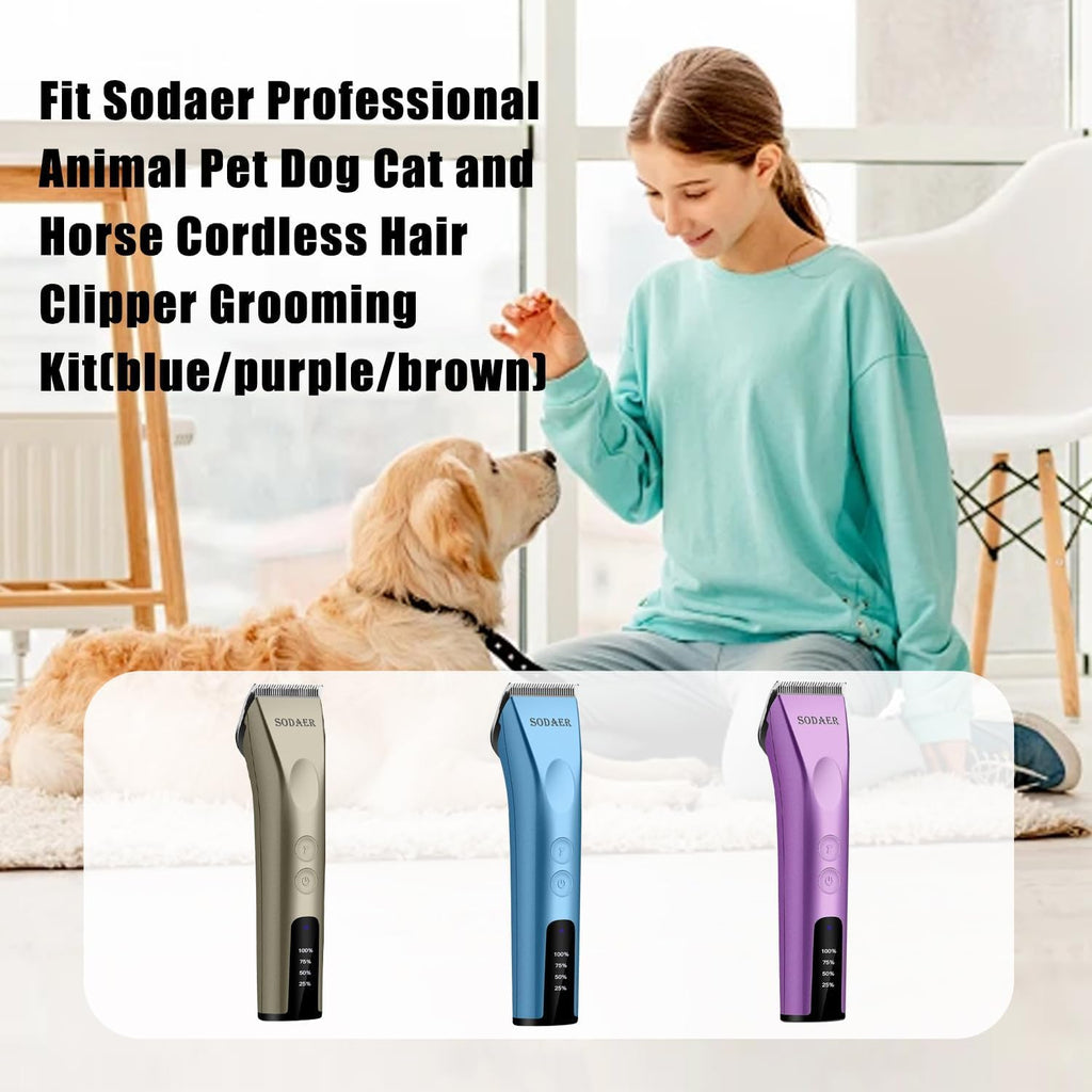 Sodaer Adjustable Blades Compatible Professional Pet Dog Cordless Hair Clipper