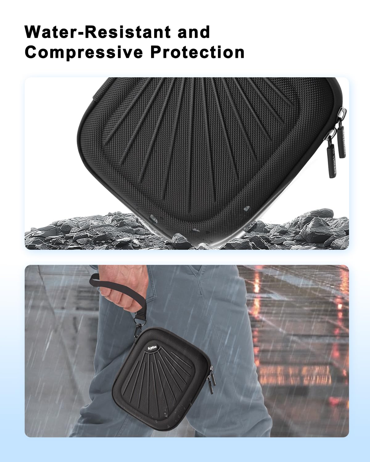 Krypthos Carrying Case Compatible with Compact Portable Handheld Inhaler Nebulizer or Asthma Inhaler for Adults and Kids, Inhaler Spacer Bag, Compact Medical Holder Case (Black)