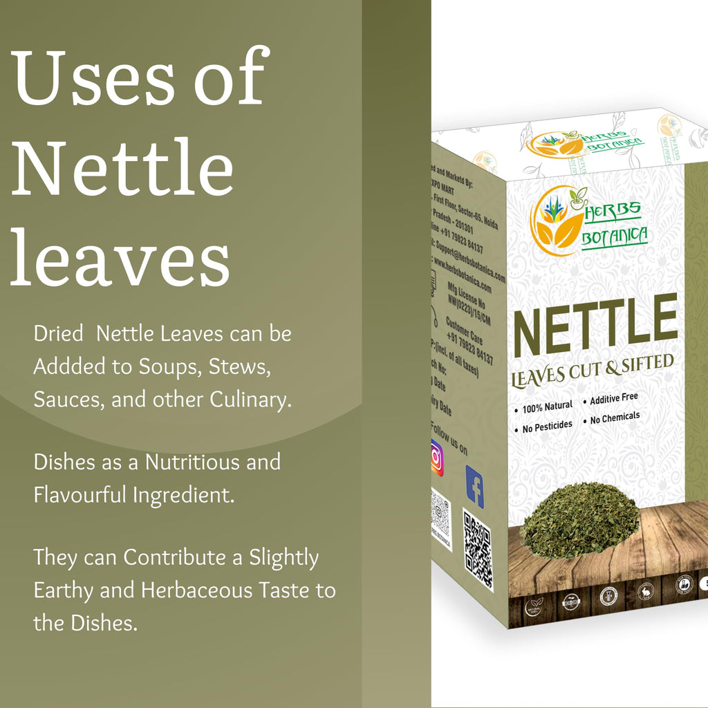 Herbs Botanica Nettle Leaf for Tea Cut and Sifted for Nourishing Herbal Tea, Smoothies Infusions, Stinging Nettle Leaf Ortiga Wellness Supplement Vegan Non GMO 5.29 oz